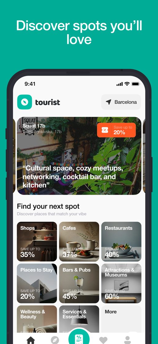Captura de la app Tourist 1